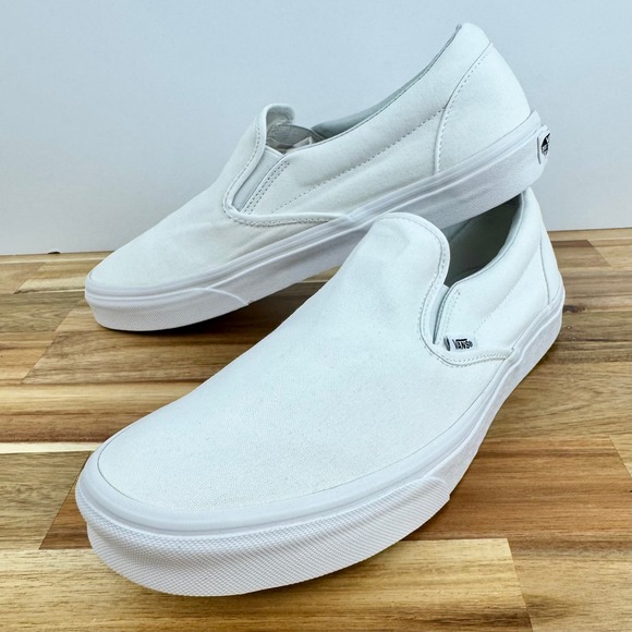 Vans Classic‎ Slip On Sneakers Canvas White Casual Skate Shoes Men's 13 - Picture 8 of 8
